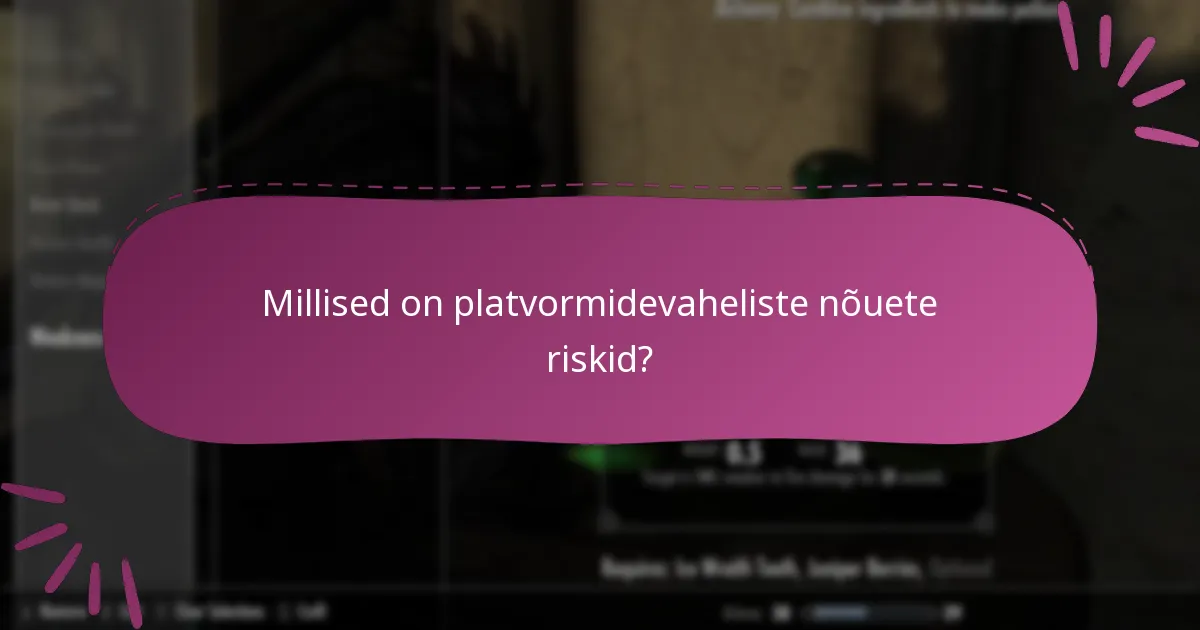 Millised on platvormidevaheliste nõuete riskid?